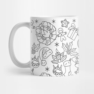 Black and White Christmas pattern Mug